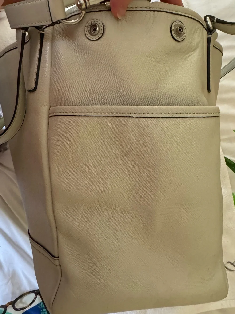 Coach Diaper Bag in Saffiano Leather. Includes changing mat and dust bag